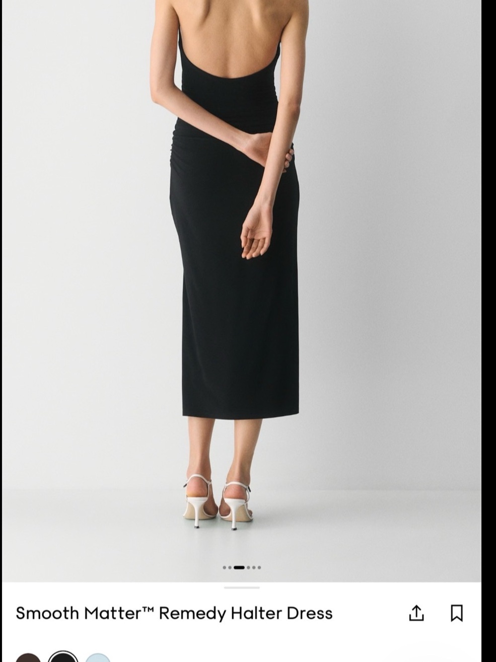Aritzia Remedy Smooth Matter Halter Backless Midi Dress — Black - Picture 7 of 8